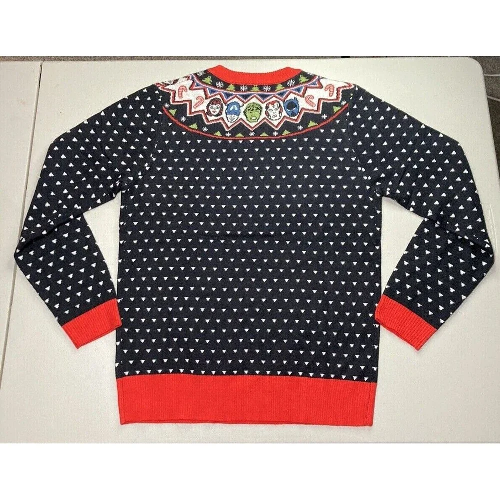 Marvel Avengers‎ Christmas Sweater Captain America Hulk Black Panther Size M